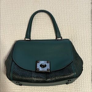 Coach Drifter Teal Leather Shoulder Bag